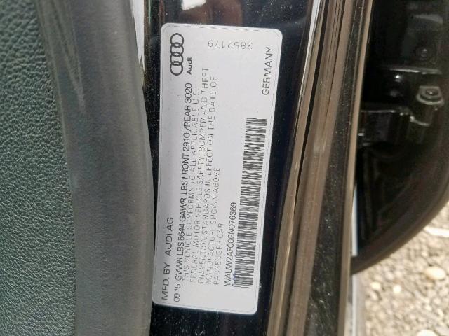 WAUW2AFC0GN076369 - 2016 AUDI S7 PRESTIG BLACK photo 10