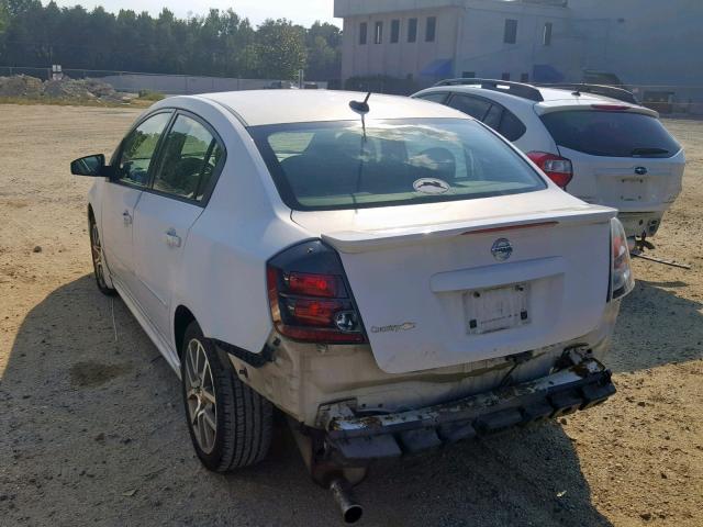 3N1BB61E08L622695 - 2008 NISSAN SENTRA SE- WHITE photo 3