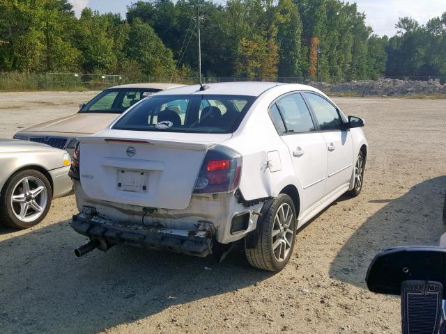 3N1BB61E08L622695 - 2008 NISSAN SENTRA SE- WHITE photo 4