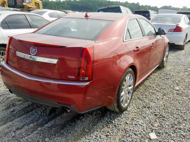 1G6DK5ED1B0100893 - 2011 CADILLAC CTS PERFOR RED photo 4