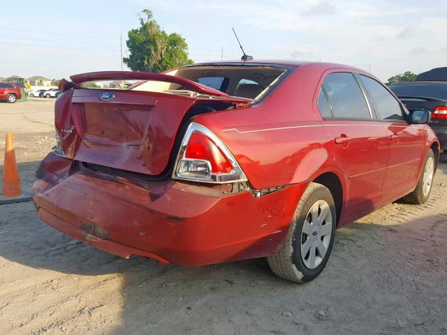 3FAHP06Z67R148187 - 2007 FORD FUSION S RED photo 4