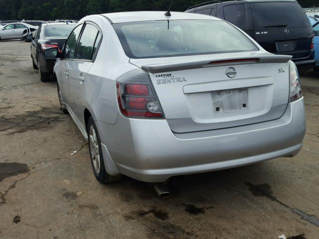 3N1AB6AP6CL642911 - 2012 NISSAN SENTRA 2.0 SILVER photo 3