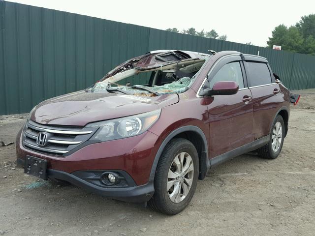 5J6RM4H74DL027611 - 2013 HONDA CR-V EXL BURGUNDY photo 2