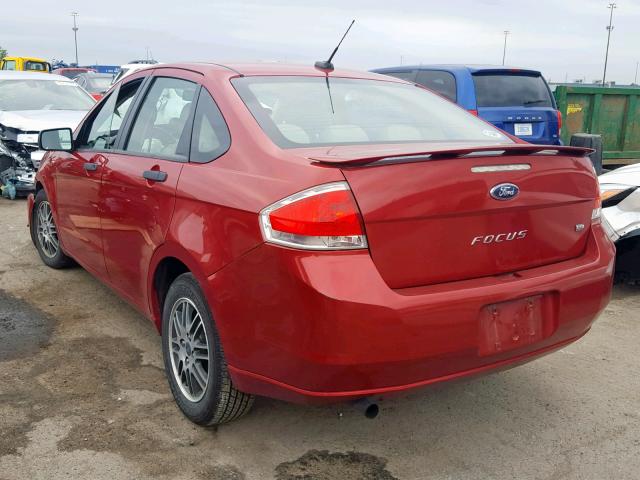 1FAHP3FN1AW112894 - 2010 FORD FOCUS SE RED photo 3