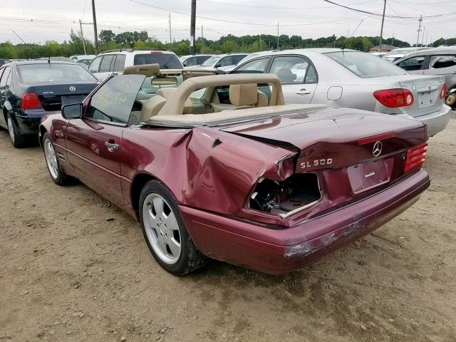 WDBFA67F2WF169977 - 1998 MERCEDES-BENZ SL 500 BURGUNDY photo 3