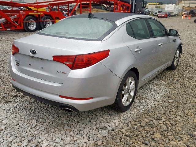 KNAGN4A71B5149572 - 2011 KIA OPTIMA EX SILVER photo 4