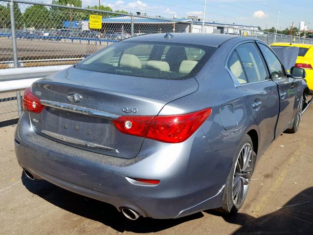 JN1BV7AR0FM398993 - 2015 INFINITI Q50 BASE BLUE photo 4