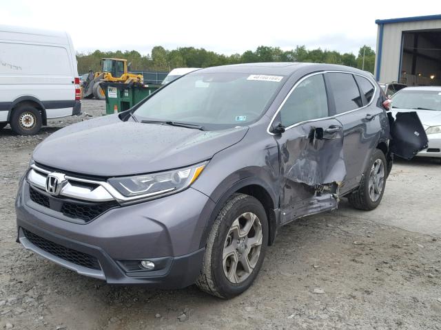 2HKRW2H89HH620341 - 2017 HONDA CR-V EXL GRAY photo 2