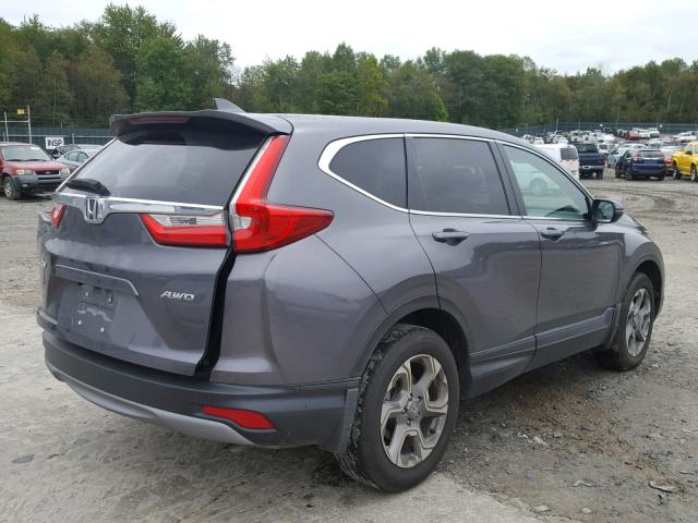 2HKRW2H89HH620341 - 2017 HONDA CR-V EXL GRAY photo 4