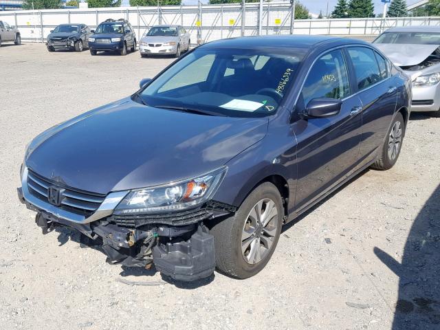 1HGCR2E31DA188319 - 2013 HONDA ACCORD LX GRAY photo 2