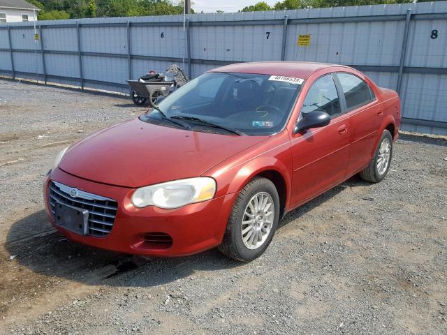 1C3EL46X14N279822 - 2004 CHRYSLER SEBRING LX RED photo 2