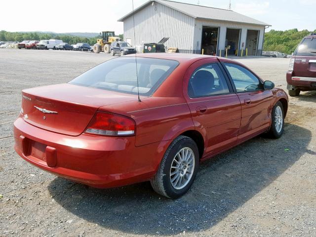 1C3EL46X14N279822 - 2004 CHRYSLER SEBRING LX RED photo 4