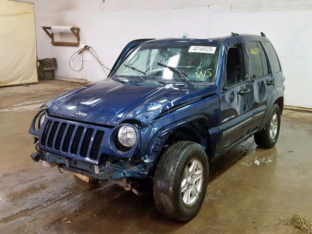 1J4GL48K73W719258 - 2003 JEEP LIBERTY SP BLUE photo 2