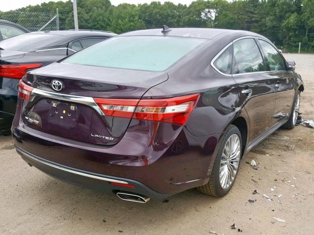 4T1BK1EB0JU268667 - 2018 TOYOTA AVALON XLE RED photo 4