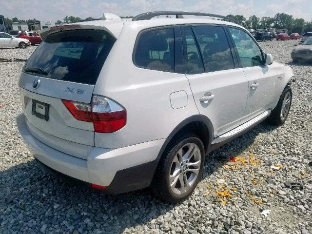 WBXPC93408WJ18179 - 2008 BMW X3 3.0SI WHITE photo 4