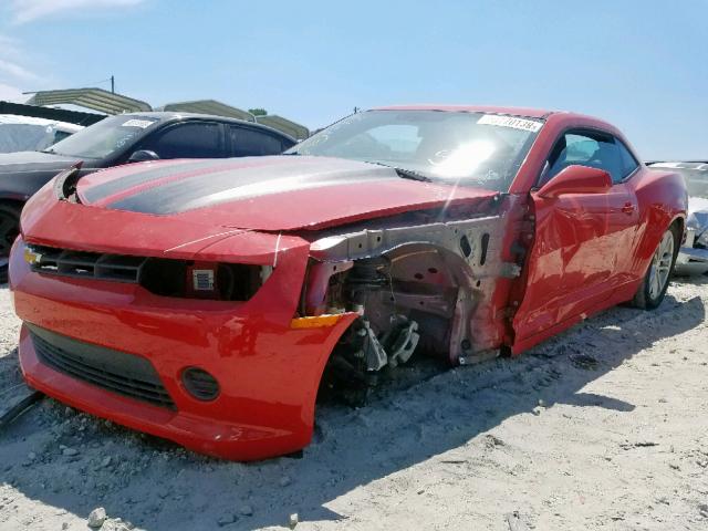 2G1FE1E37E9154408 - 2014 CHEVROLET CAMARO LS RED photo 2