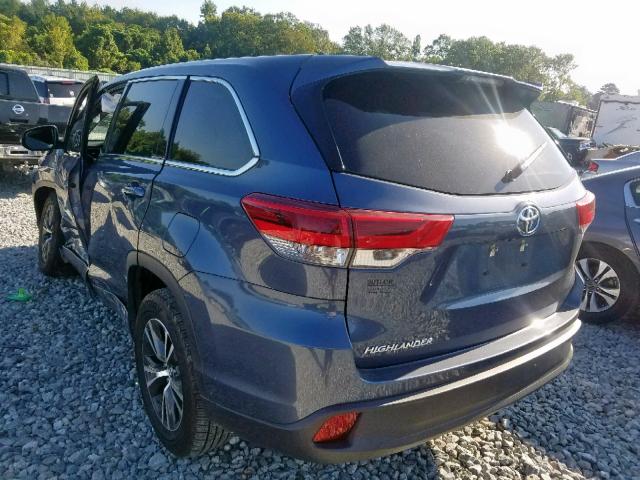 5TDZARFH3HS026476 - 2017 TOYOTA HIGHLANDER BLUE photo 3