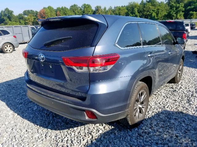 5TDZARFH3HS026476 - 2017 TOYOTA HIGHLANDER BLUE photo 4