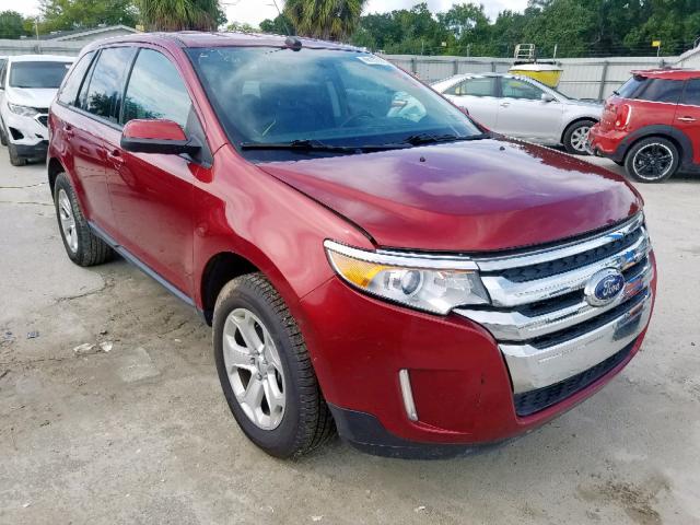 2FMDK4JC8EBA44390 - 2014 FORD EDGE SEL RED photo 1