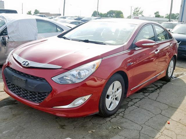 KMHEC4A4XCA034821 - 2012 HYUNDAI SONATA HYB RED photo 2