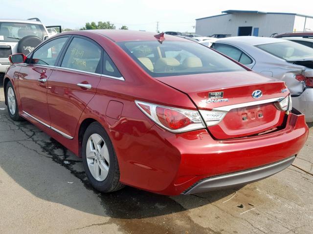 KMHEC4A4XCA034821 - 2012 HYUNDAI SONATA HYB RED photo 3