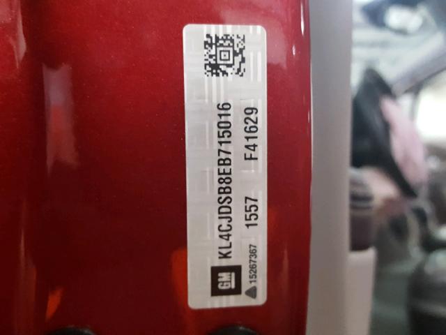 KL4CJDSB8EB715016 - 2014 BUICK ENCORE PRE RED photo 10