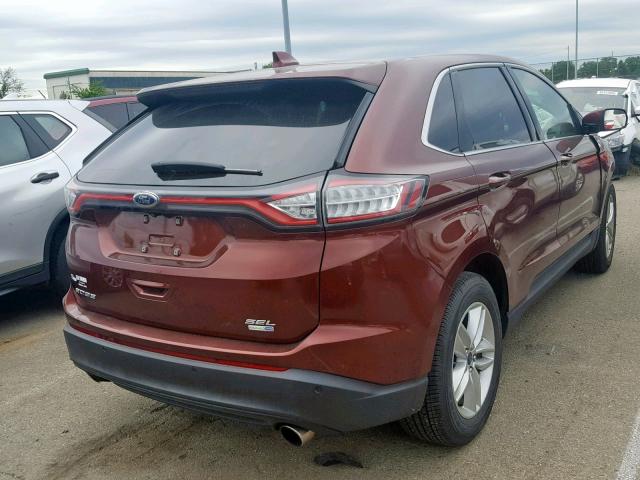 2FMPK4J91GBB77707 - 2016 FORD EDGE SEL ORANGE photo 4