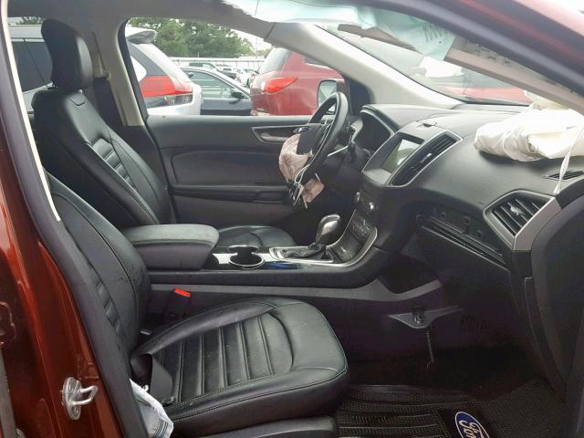 2FMPK4J91GBB77707 - 2016 FORD EDGE SEL ORANGE photo 5