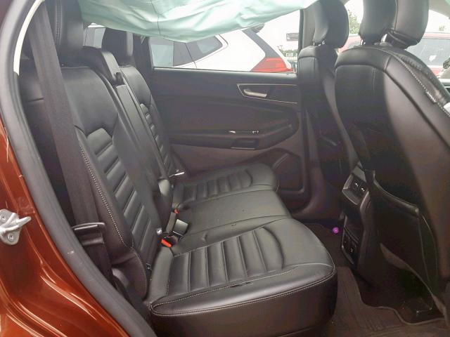 2FMPK4J91GBB77707 - 2016 FORD EDGE SEL ORANGE photo 6