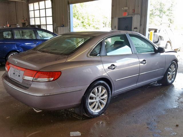 KMHFC46F47A175405 - 2007 HYUNDAI AZERA SE GRAY photo 4