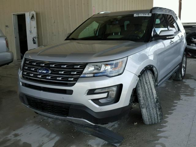 1FM5K7FH0HGD49437 - 2017 FORD EXPLORER L SILVER photo 2