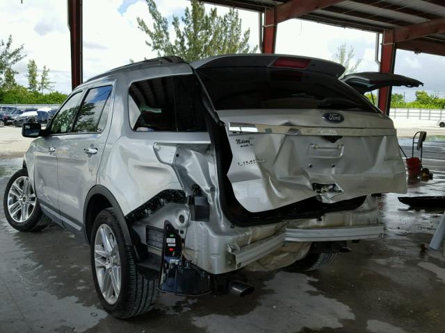 1FM5K7FH0HGD49437 - 2017 FORD EXPLORER L SILVER photo 3