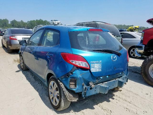 JM1DE1KY9C0136899 - 2012 MAZDA MAZDA2 BLUE photo 3