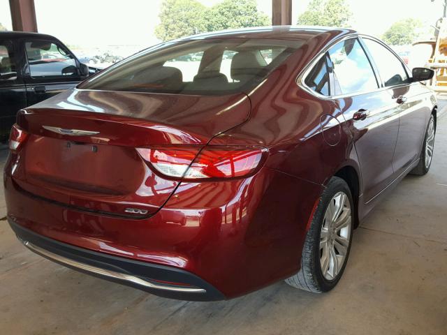 1C3CCCAB3GN135223 - 2016 CHRYSLER 200 LIMITE MAROON photo 4