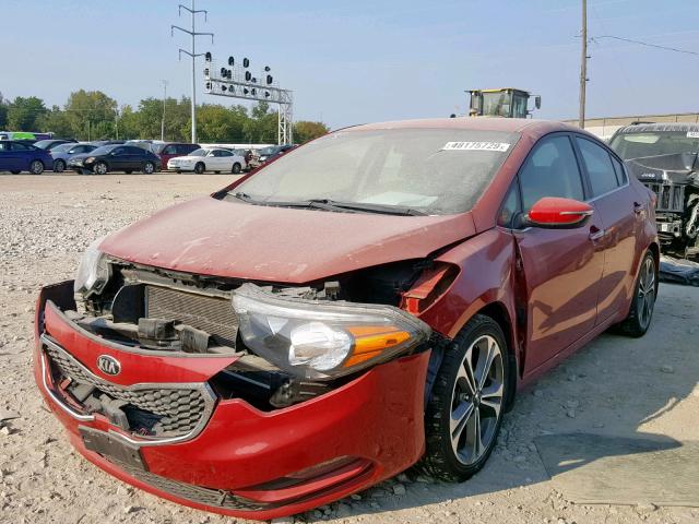 KNAFX4A84F5365162 - 2015 KIA FORTE EX RED photo 2