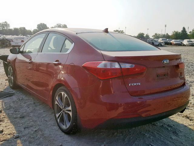 KNAFX4A84F5365162 - 2015 KIA FORTE EX RED photo 3