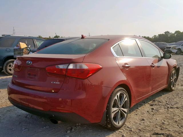 KNAFX4A84F5365162 - 2015 KIA FORTE EX RED photo 4