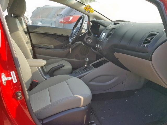 KNAFX4A84F5365162 - 2015 KIA FORTE EX RED photo 5