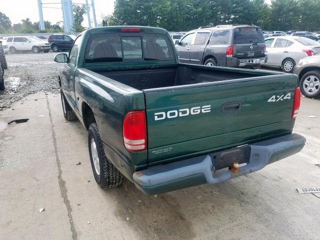 1B7GG26X8XS239420 - 1999 DODGE DAKOTA GREEN photo 3