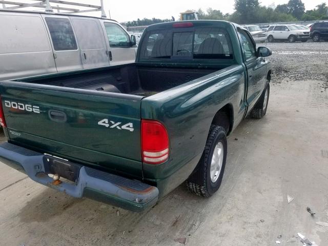 1B7GG26X8XS239420 - 1999 DODGE DAKOTA GREEN photo 4