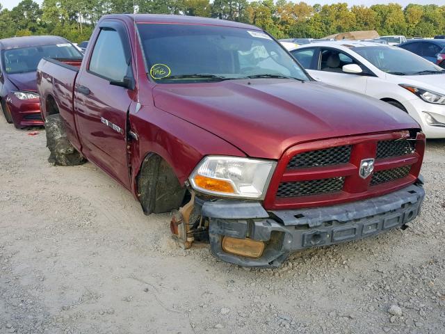 3C6JD6ATXCG237249 - 2012 DODGE RAM 1500 S MAROON photo 1