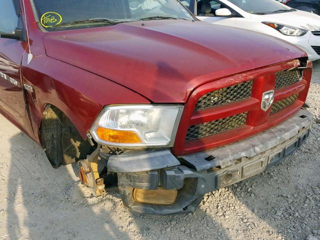 3C6JD6ATXCG237249 - 2012 DODGE RAM 1500 S MAROON photo 9