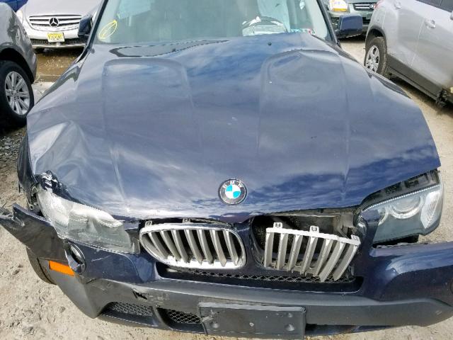 WBXPC93419WJ27314 - 2009 BMW X3 XDRIVE3 BLUE photo 7