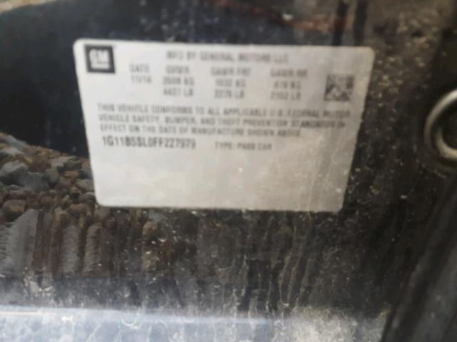 1G11B5SL0FF227979 - 2015 CHEVROLET MALIBU LS 黑色 照片 10