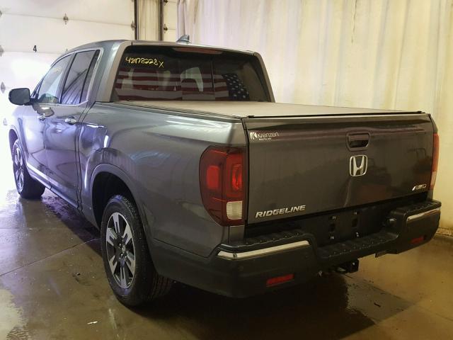 5FPYK3F74JB015534 - 2018 HONDA RIDGELINE CHARCOAL photo 3