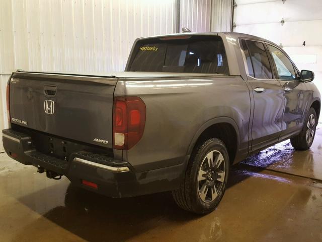 5FPYK3F74JB015534 - 2018 HONDA RIDGELINE CHARCOAL photo 4