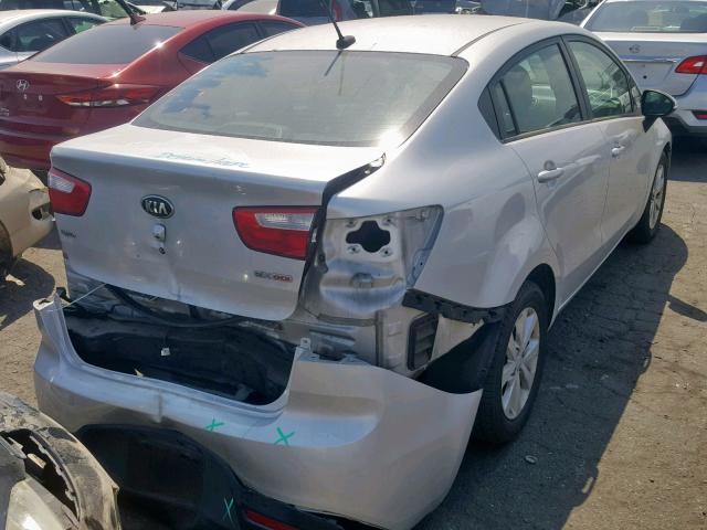 KNADN4A31D6248518 - 2013 KIA RIO EX SILVER photo 4