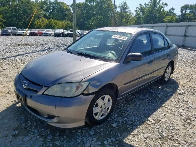 2HGES16365H632741 - 2005 HONDA CIVIC DX V GRAY photo 2