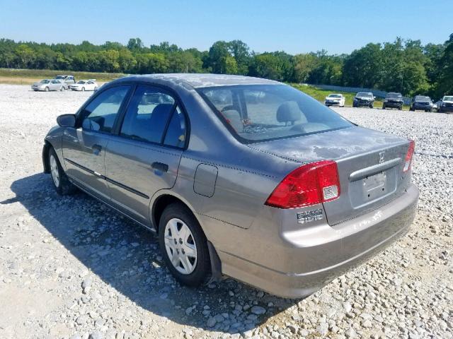 2HGES16365H632741 - 2005 HONDA CIVIC DX V GRAY photo 3