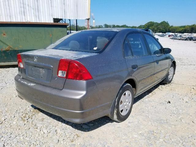 2HGES16365H632741 - 2005 HONDA CIVIC DX V GRAY photo 4